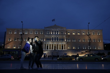 The Greek parliament building in Athens.