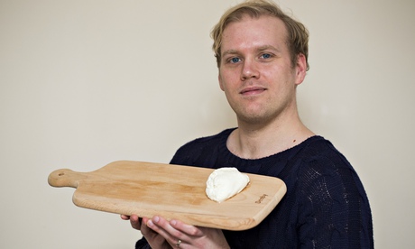 Stuart Heritage shows off his homemade cheese.