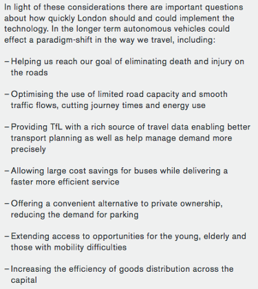 London's 2050 transport plan.