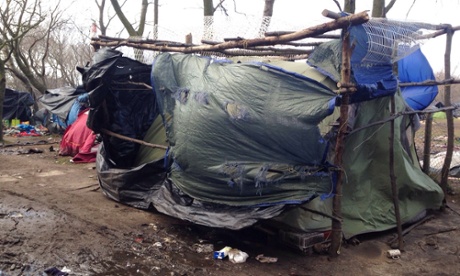 A tent at the Calais refugee camp