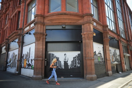 Shop shutters in Manchester's northern quarter.