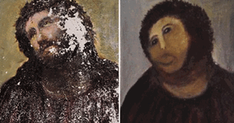 Jesus Christ fresco picture, which was botched