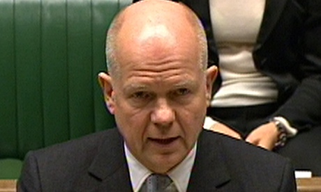 William Hague: playing with fire. Photograph: PA