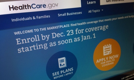 The HealthCare.gov website, where US citizens can register for cover. 