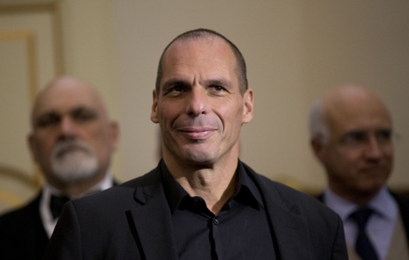 Greece's finance minister, Yanis Varoufakis in Rome yesterday.