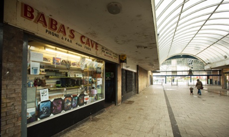 Baba’s Cave: one of the few businesses not boarded up in Muirhouse shopping centre.