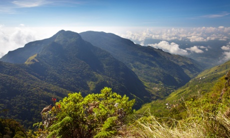 View over World's End in Horton Plains National Park.