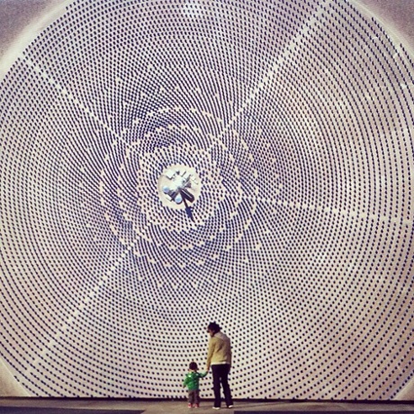 John Gerrard's installation Solar Reserve is projected at Lincoln Center in New York.