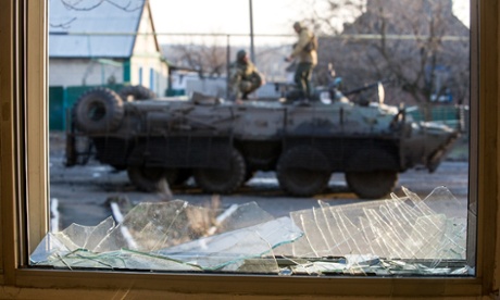 Ukrainian servicemen in Horlivka.