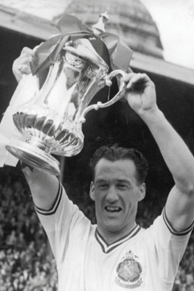 Nat Lofthouse lifts the 1958 FA Cup