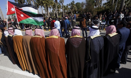 Jordanians gather to show their support for the government against terror.
