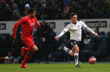 Zach Clough breaks away from Emre Can.
