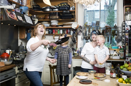 Allegra McEvedy, Jack Monroe and their children