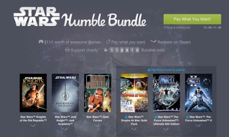 Star Wars Humble Bundle web page.