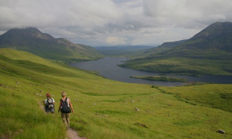 Two walkers in the middle distance