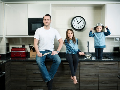 Jason Atherton with Keziah and Jemimah.