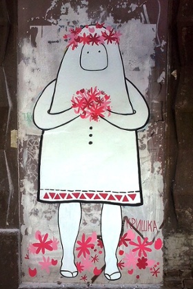 The ‘Ghost people of Savamala’ by Tijana Tripkovic and Barbara Dimic, are a series of street art pictures telling the story of the area.