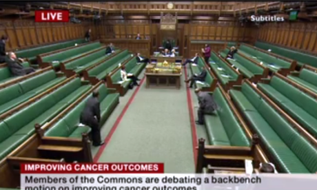 MPs are debating cancer outcomes this afternoon - but not many of them