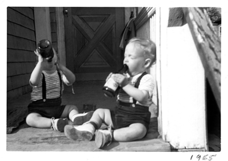 Scott and Mark kelly on the porch in 1965.