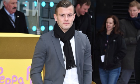 Jack Wilshere at a Peppa Pig premiere, earlier. The monster.