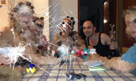 Dino Maglio in a photograph supplied by an alleged victim. The image has been doctored to hide the visitors' identity.