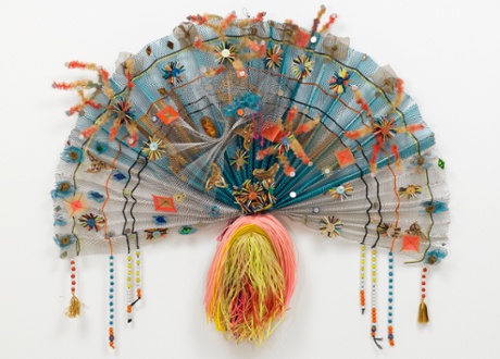 Zanzidae Peacock Series, 1979 - a work by Lynda Benglis in wire mesh, enamel, glass and plastic.