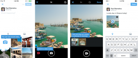 Twitter's new video uploading features.