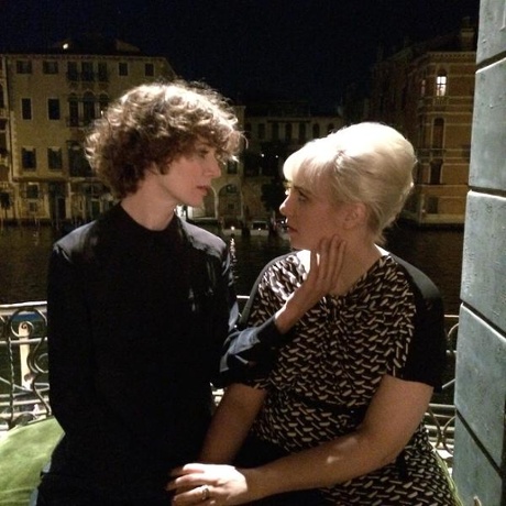 July pictured with her friend Lena Dunham on her Twitter feed.