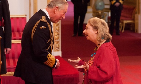 Hilary Mantel talks to the Prince of Wales during her investiture