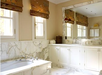 Luxury bathroom with marble walls