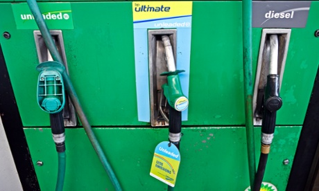 Pumps selling unleaded petrol, and diesel