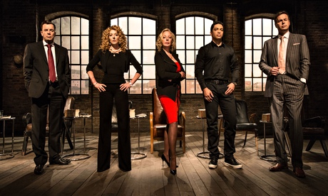 Komodo dragons … Bannatyne, Hoppen, Meaden, Linney and Jones. Photograph: Andrew Farrington/BBC