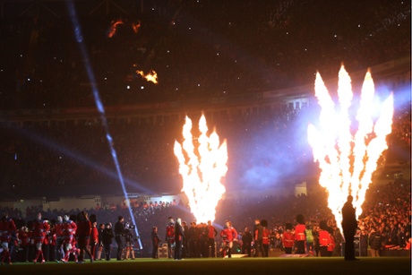 Wales take the field.