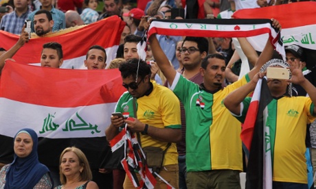 Iraq fans in dual colours