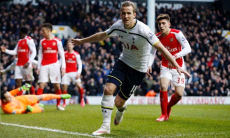Harry Kane wheels away in celebration after notching the equaliser.