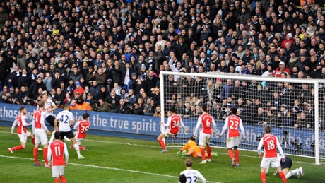 Harry Kane finishes smartly from a tight angle to equalise.