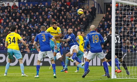 A fine header and a fine beard by Crystal Palace's Joe Ledley.