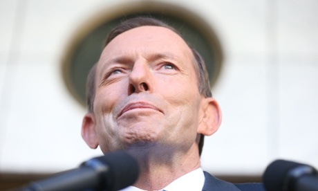 Prime Minister Tony Abbott and Environment Minister Greg Hunt at a press conference this morning in Parliament House, Thursday 17th July 2014 #politicslive Photograph  by Mike Bowers for The Guardian Australia