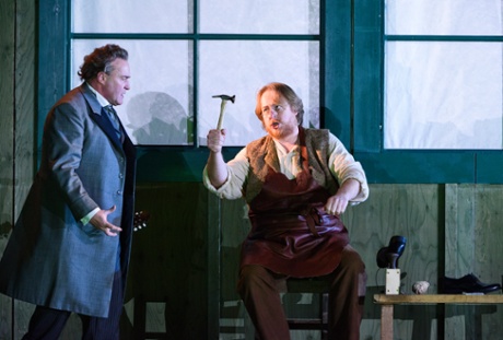 Andrew Shore (Sixtus Beckmesser) and Iain Paterson (Hans Sachs) in The Mastersingers of Nuremberg.