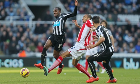 Vurnon Anita in action against Stoke City's Steven N'Zonzi.
