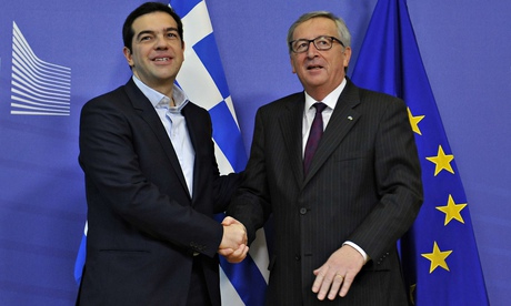 BELGreece's Alexis Tsipras meets Jean-Claude Juncker, the European commission president