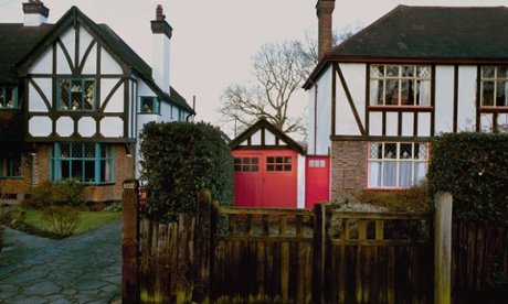 Mock Tudor houses in a London suburb.