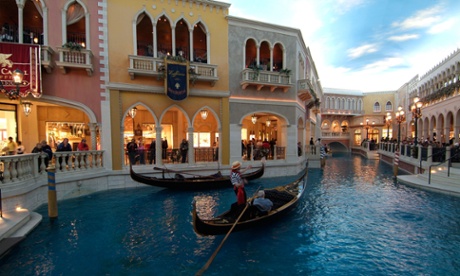 The Venetian hotel, complete with stripe-shirted gondoliers.
