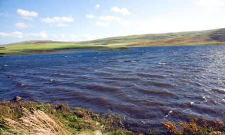 Wind and waves on  Loch of Tingwall, Mainland, Shetland Islands, Scotland