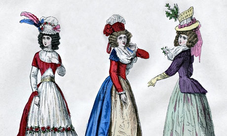 Circassian dress, 1796, English dress, 1789, and caraco housecoat, 1788 (1882-1884).