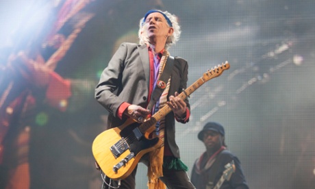 Keith Richards performing at Glastonbury 2013