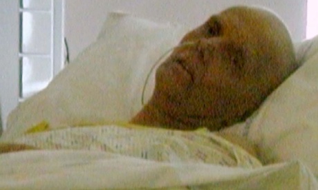 The last photo taken of poisoned spy Alexander Litvinenko alive, in which he is seen lying gaunt in a hospital bed