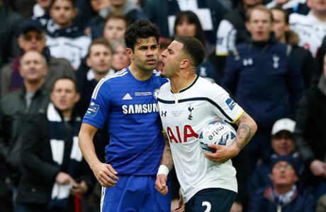 Diego Costa clashes and Kyle Walker.