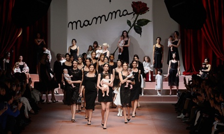 Viva la mamma: the catwalk at the Dolce & Gabbana show during Milan fashion week autumn/winter 2015.
