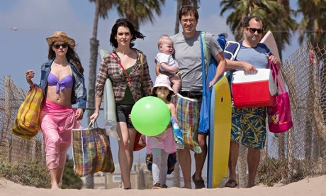 Growing pains … Tina, Michelle, Brett, Alex and kids in Togetherness. Photograph: HBO